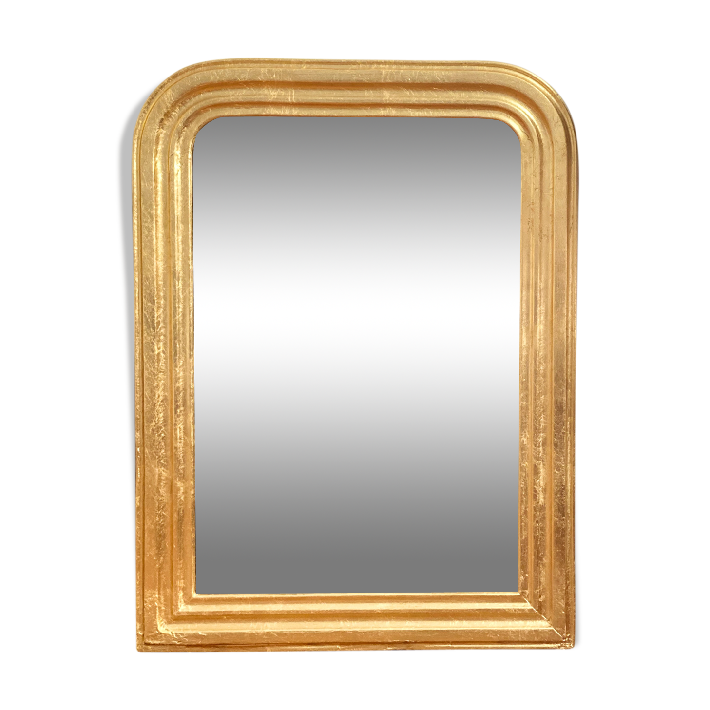 Miroir ancien Louis Philippe doré feuille d’or - 71x53cm