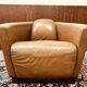 Fauteuil club vintage en cuir de mouton