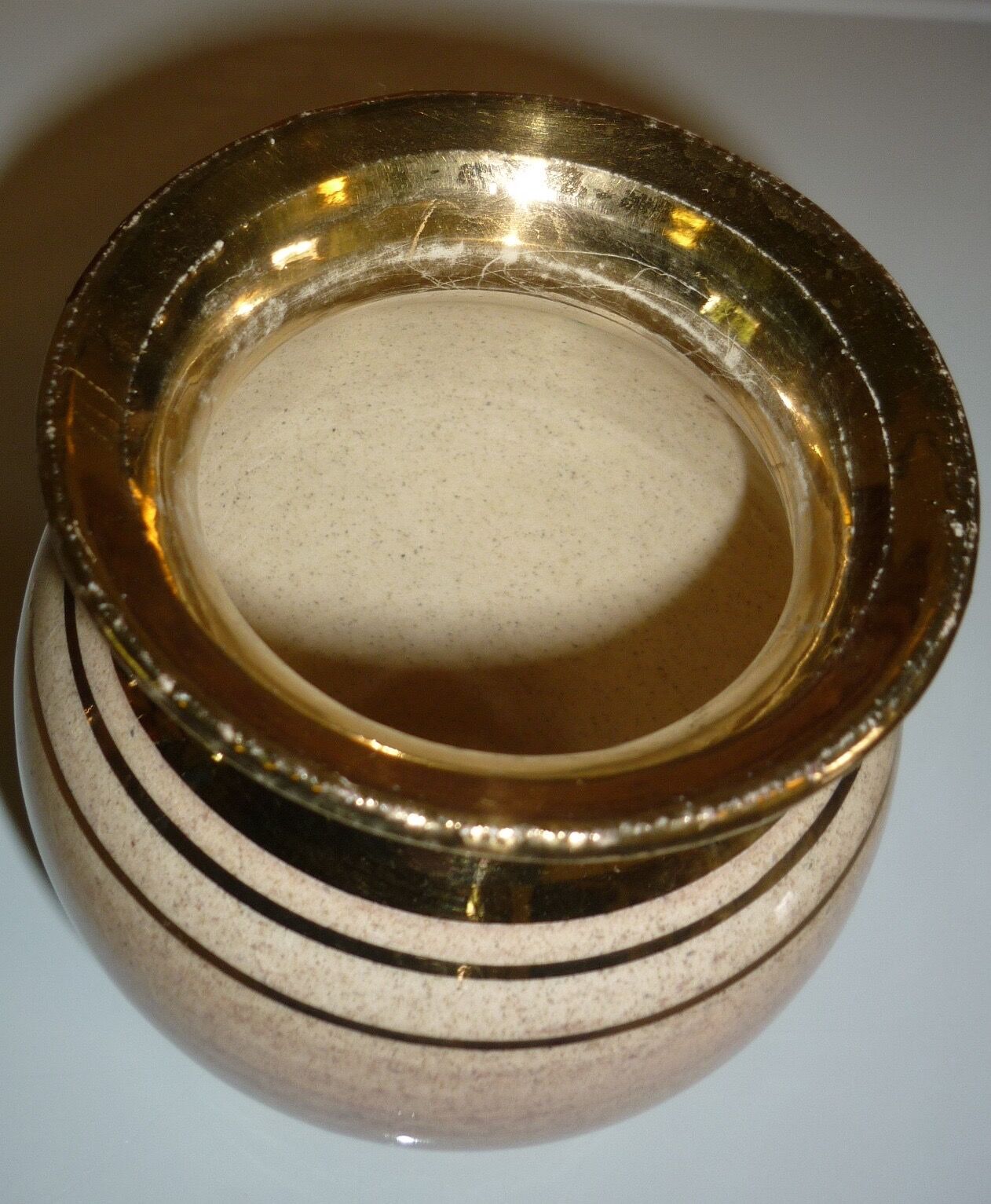 Georges Pelletier's beige-pink and gold ceramic vase