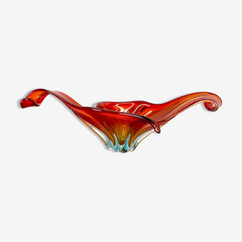 2,5kg Murano Glass "Centerpiece" 57cm Bowl Shell Element Murano, Italy, 1970
