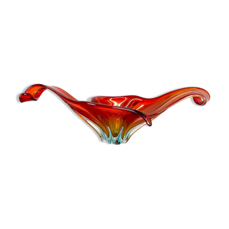 2,5kg Murano Glass "Centerpiece" 57cm Bowl Shell Element Murano, Italy, 1970