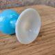 Soliflore en opaline bleue et blanche