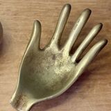 Vintage brass hand ashtray/trinket tray