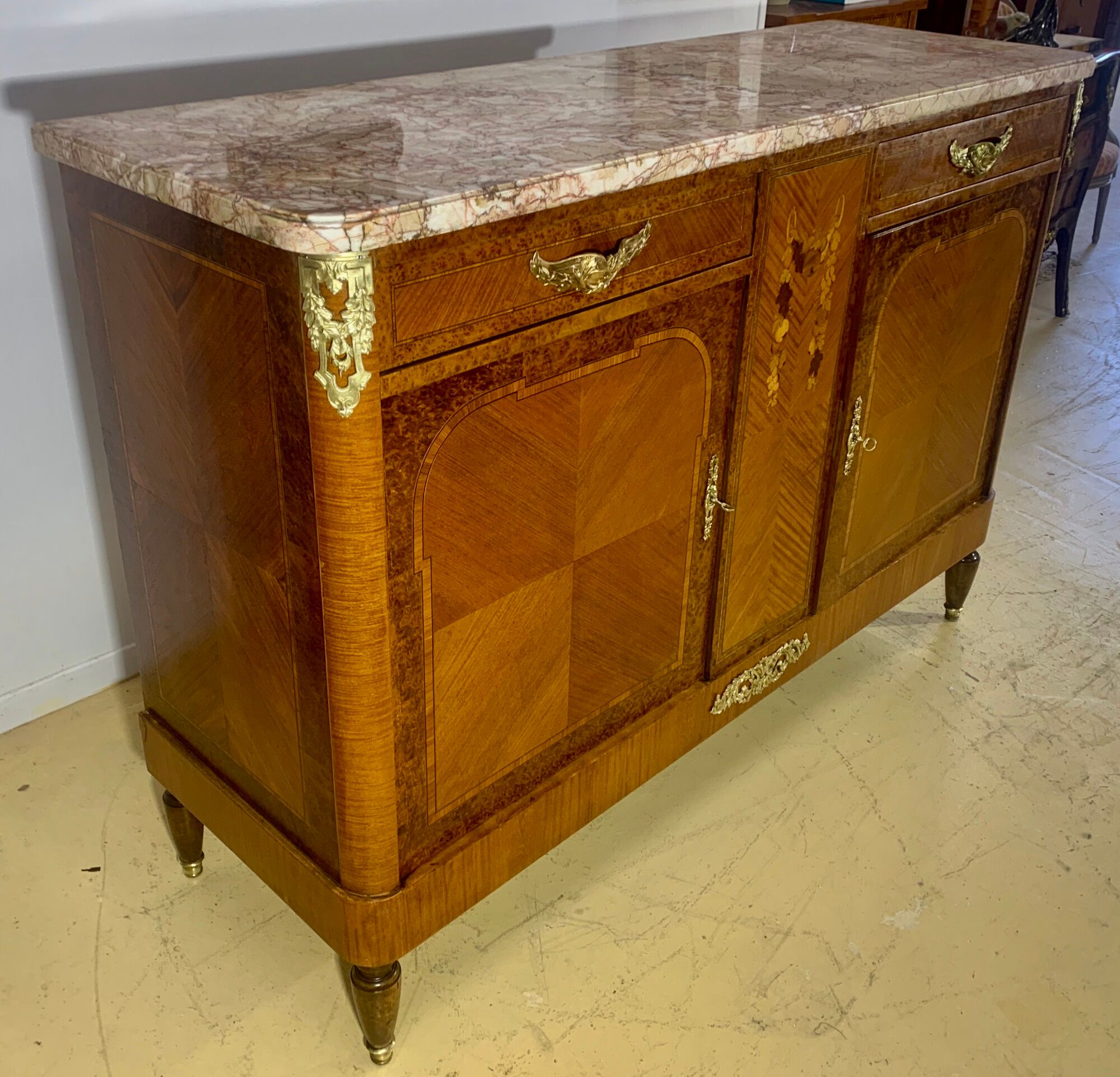 Buffet art deco period 1920 marquetry of rosewood and precious woods