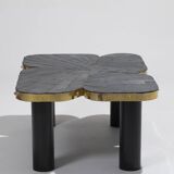 Slate and brass coffee table, 1990s