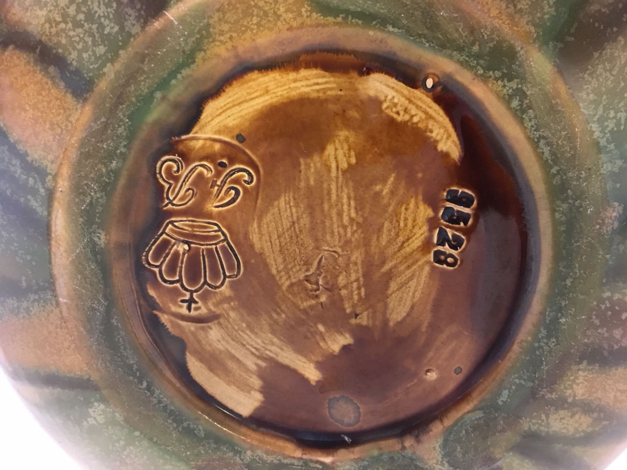 Stoneware vase flamed art nouveau pottery of bouffioulx 9528