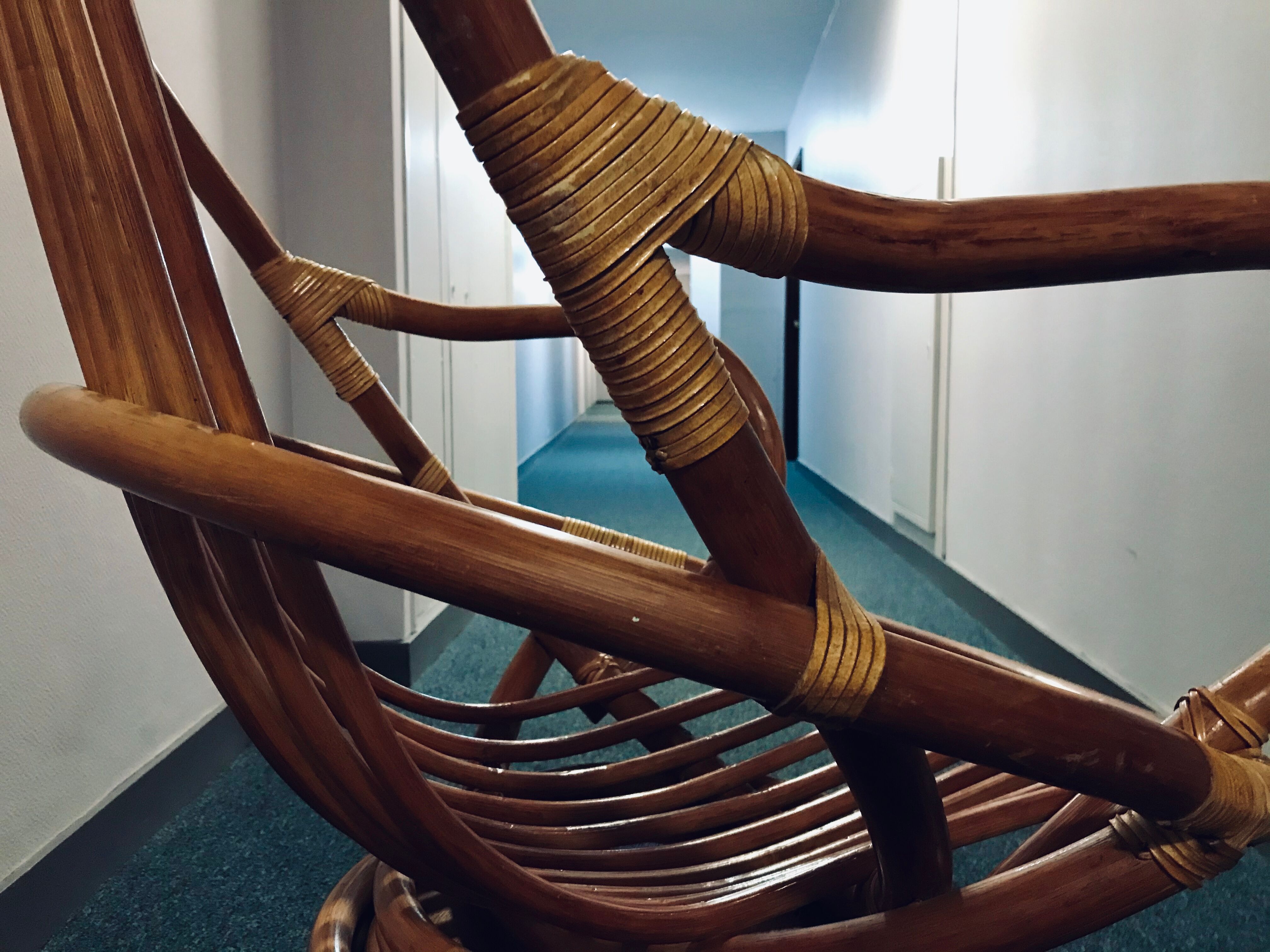 Rattan swivel armchair from the 50s