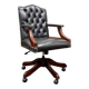 Fauteuil président Chesterfield noir anglais