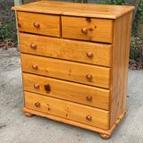 Commode 6 tiroirs en pin massif