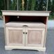 Louis Philippe buffet with 2 doors, stripped raw wood TV unit.
