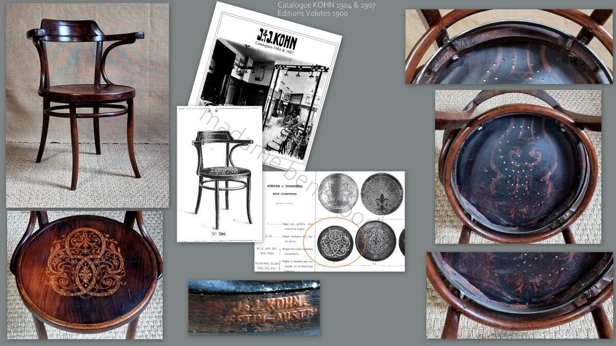 Curved wood bistro office chair J&J KOHN