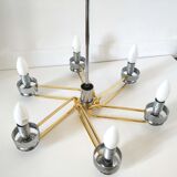 Brass and opaline chandelier