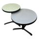 Pair of vintage metal and Formica pedestal tables