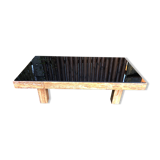 Vintage marble and smoked glass coffee table.