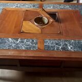 Robert Tissot cherry and marble coffee table