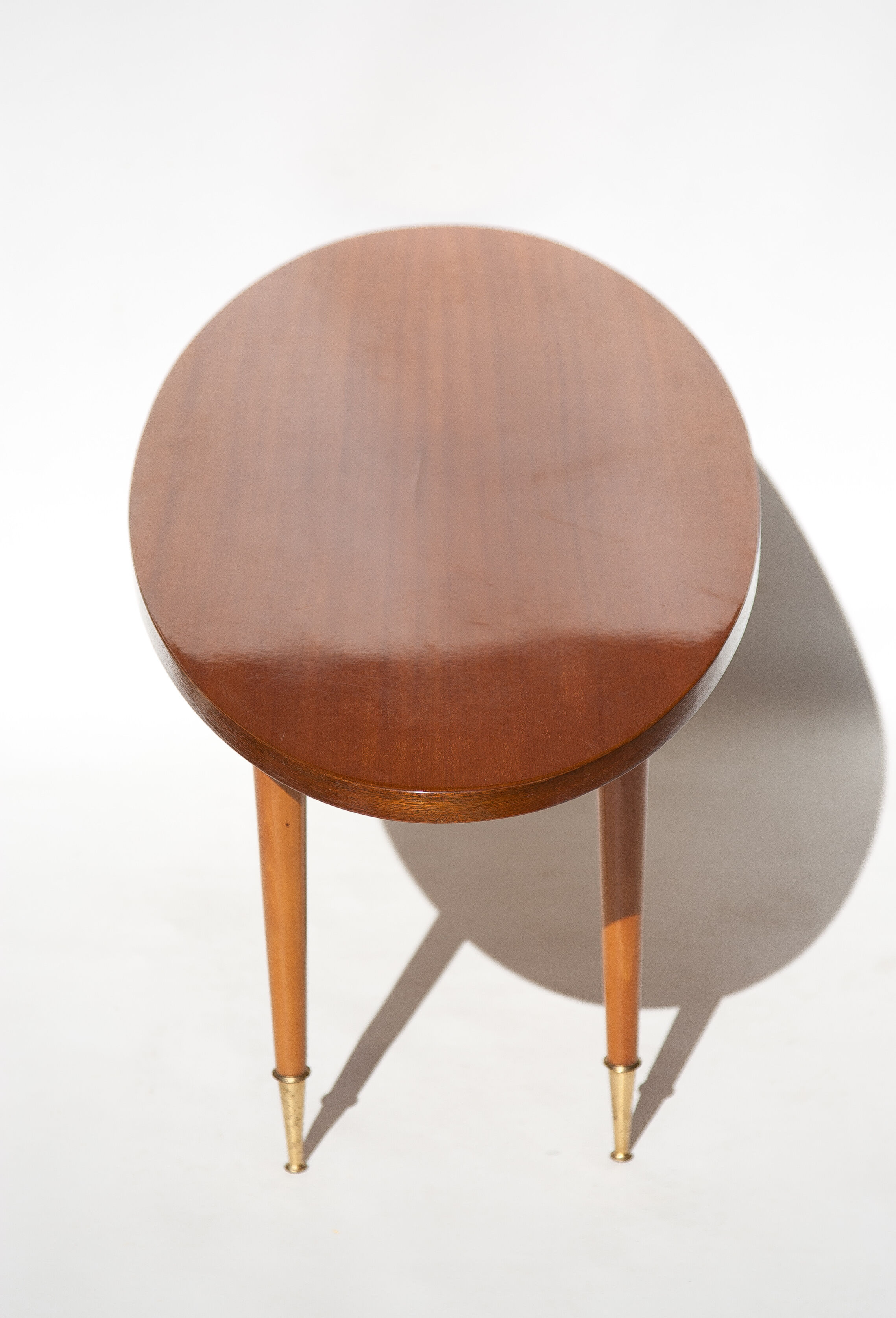 Table vintage, wood table, coffee table, coffee table, table oval, table feet compass, interior decorating, home décor, 60's