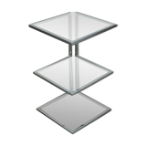 Piece of chrome sofa 2 glass shelves from 1970