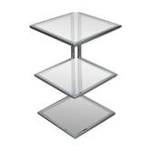 Piece of chrome sofa 2 glass shelves from 1970