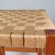 Vintage wooden stool with woven seat – 1960s/70s