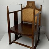 Chaise Arts and Crafts de William Birch par EG Punnett pour Liberty & Co. vers 1900