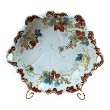 Plat décoratif ancien en porcelaine chinoise – dorures & décor polychrome