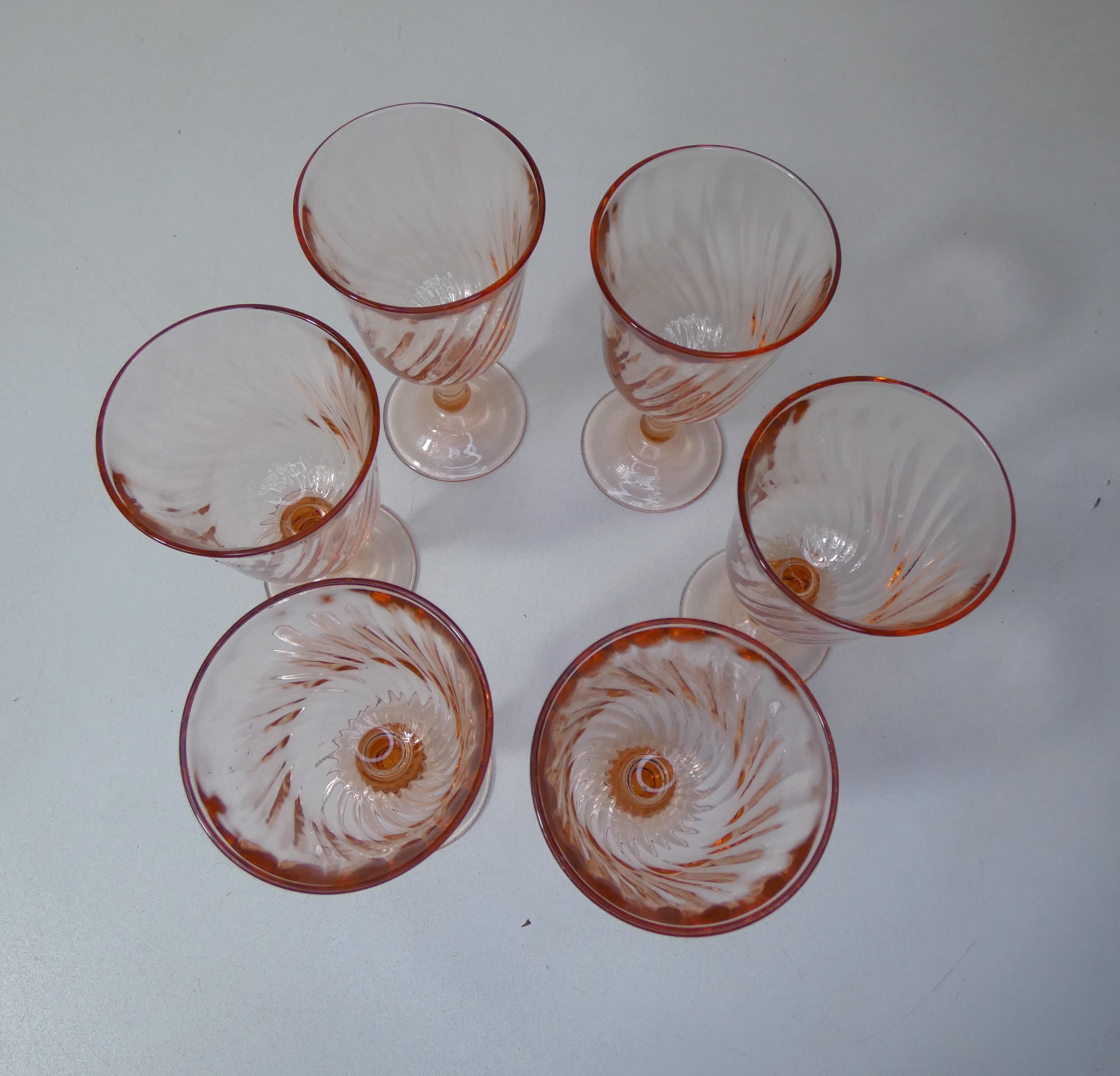 6 rosaline twisted pink foot glasses