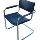 Set of 6 bauhaus cantilever chairs black leather and chrome design