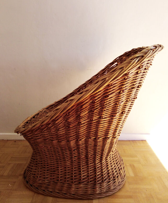 Wicker rattan armchair