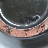 Three vintage ceramic lamps in blue, white and suede