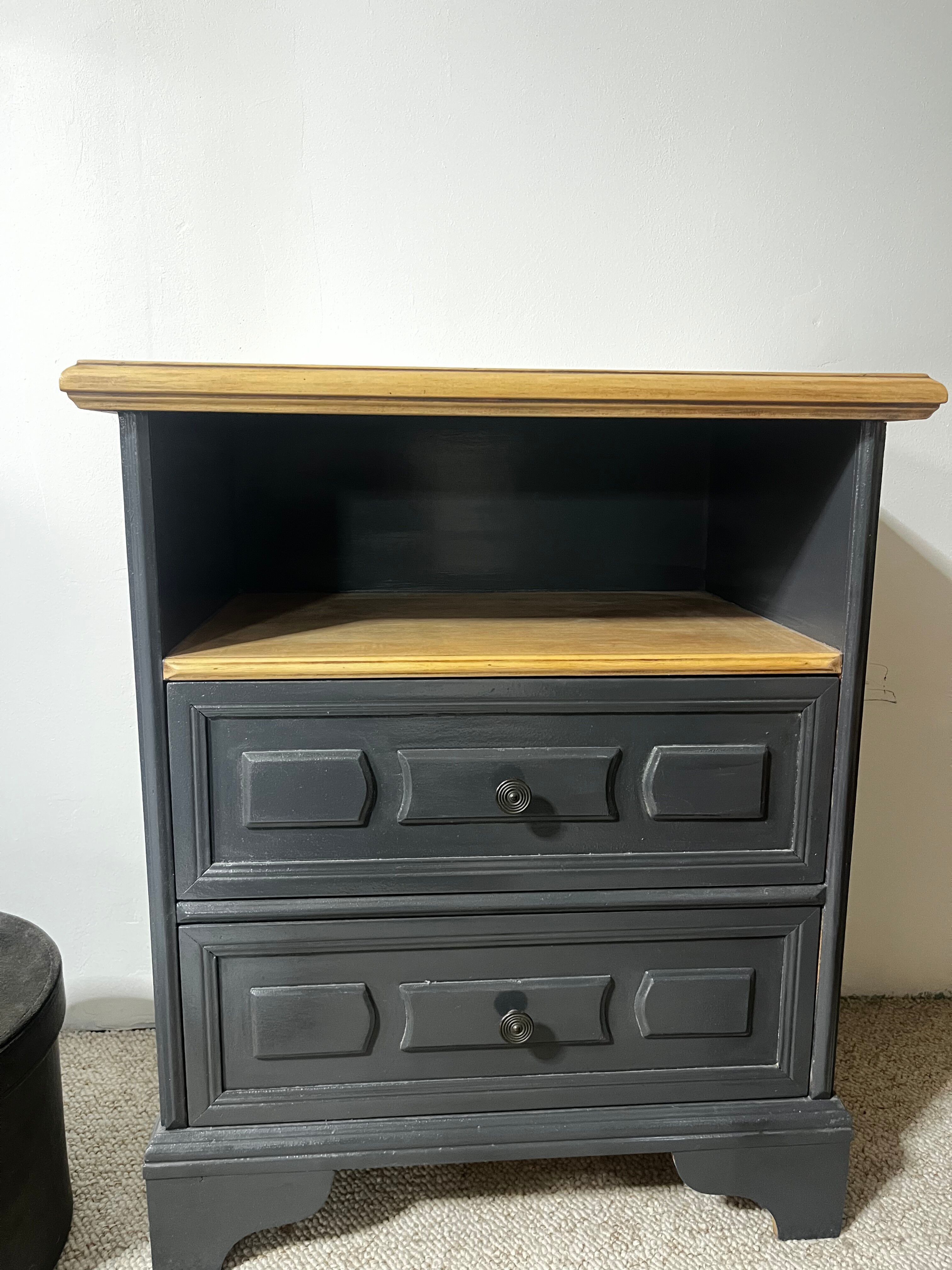 Reworked antique bedside table