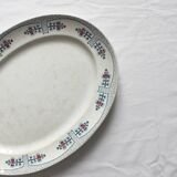 Plat ovale en terre de fer polychrome Creil & Montereau modèle "Tolède"