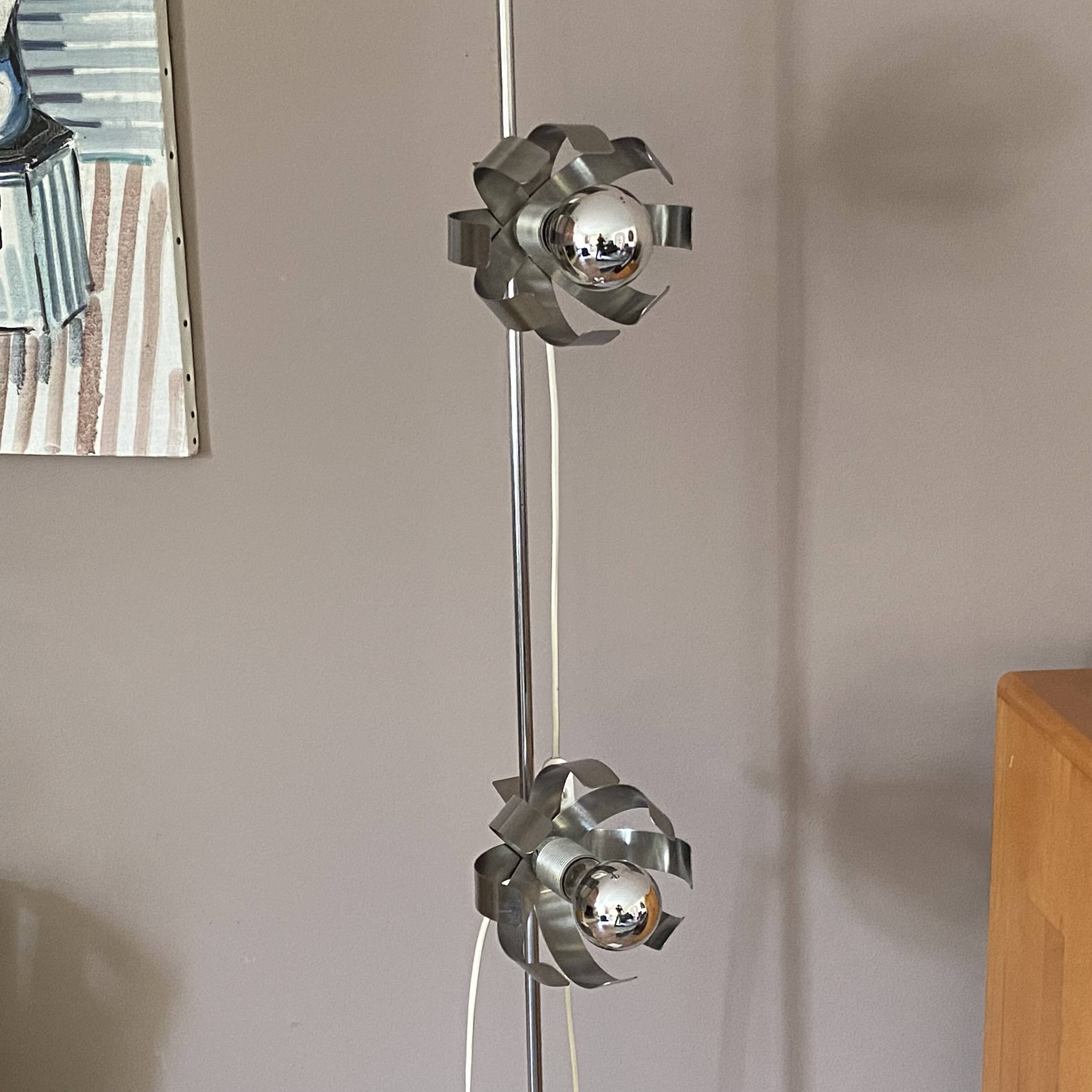 Space age floor lamp. 2 sputnik spots. 1970.