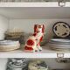 Staffordshire porcelain King Charles Cavalier dog in red, number 2, 19th century.
