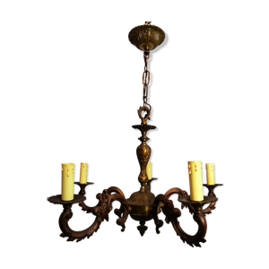 lustre en bronze cuivré