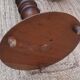 Column in walnut wood twisted in hollow, rustic vintage 60's years height 70 cm