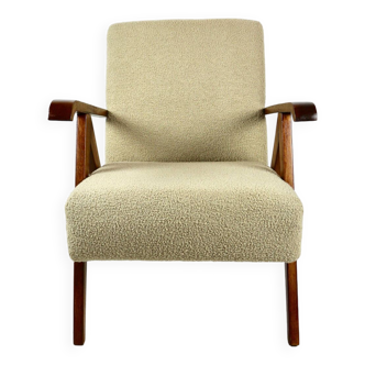 Vintage Beige Boucle Armchair in Style of Var B310, 1970s