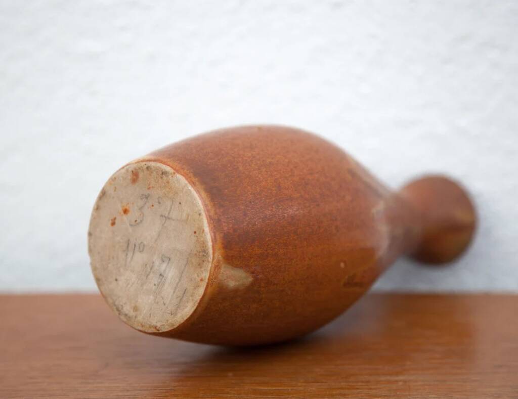 Vintage sandstone vase, flamed ceramic vase, small sandstone vase, collection, decorative vase