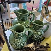 3 antique wine jugs