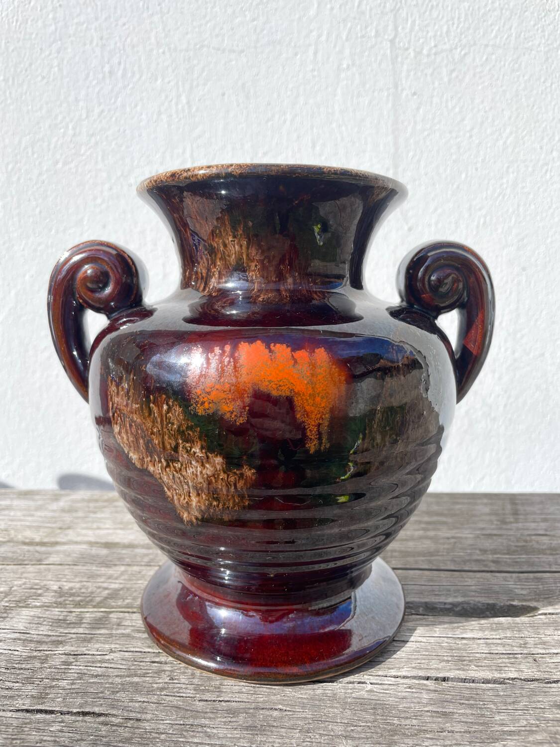 Art Deco brown ceramic vase