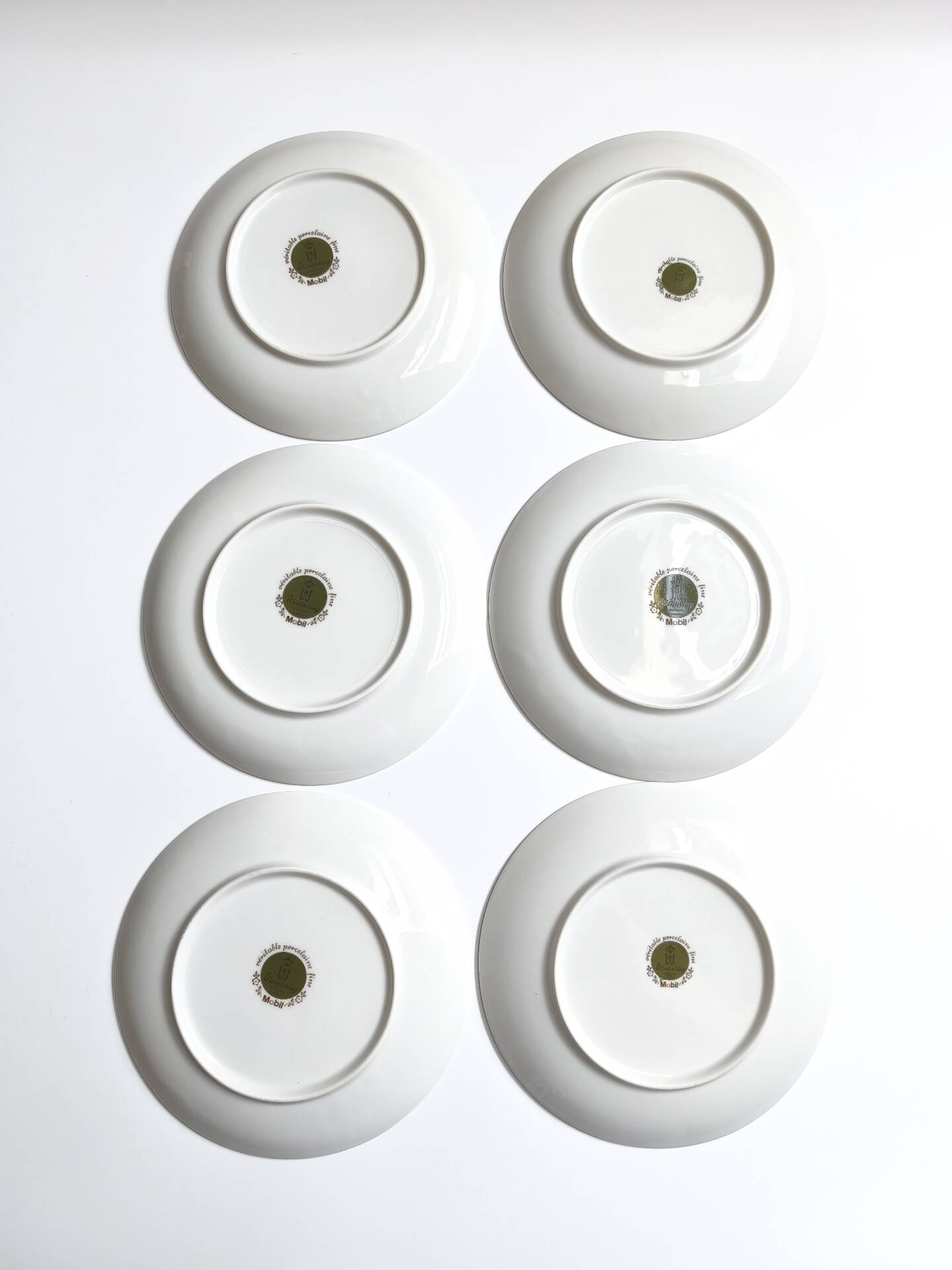 Lot de 6 assiettes à dessert de Bavière mobil décor fleurs roses