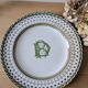 Antique round dish from Creil & Montereau, “Venetian” decor, late 19th century