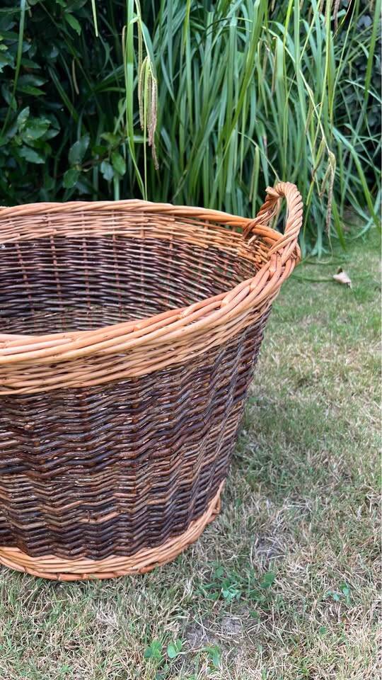 Large antique hand-woven wicker basket