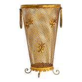 Porte-parapluie de style Régence en métal doré, Italie années 1960
