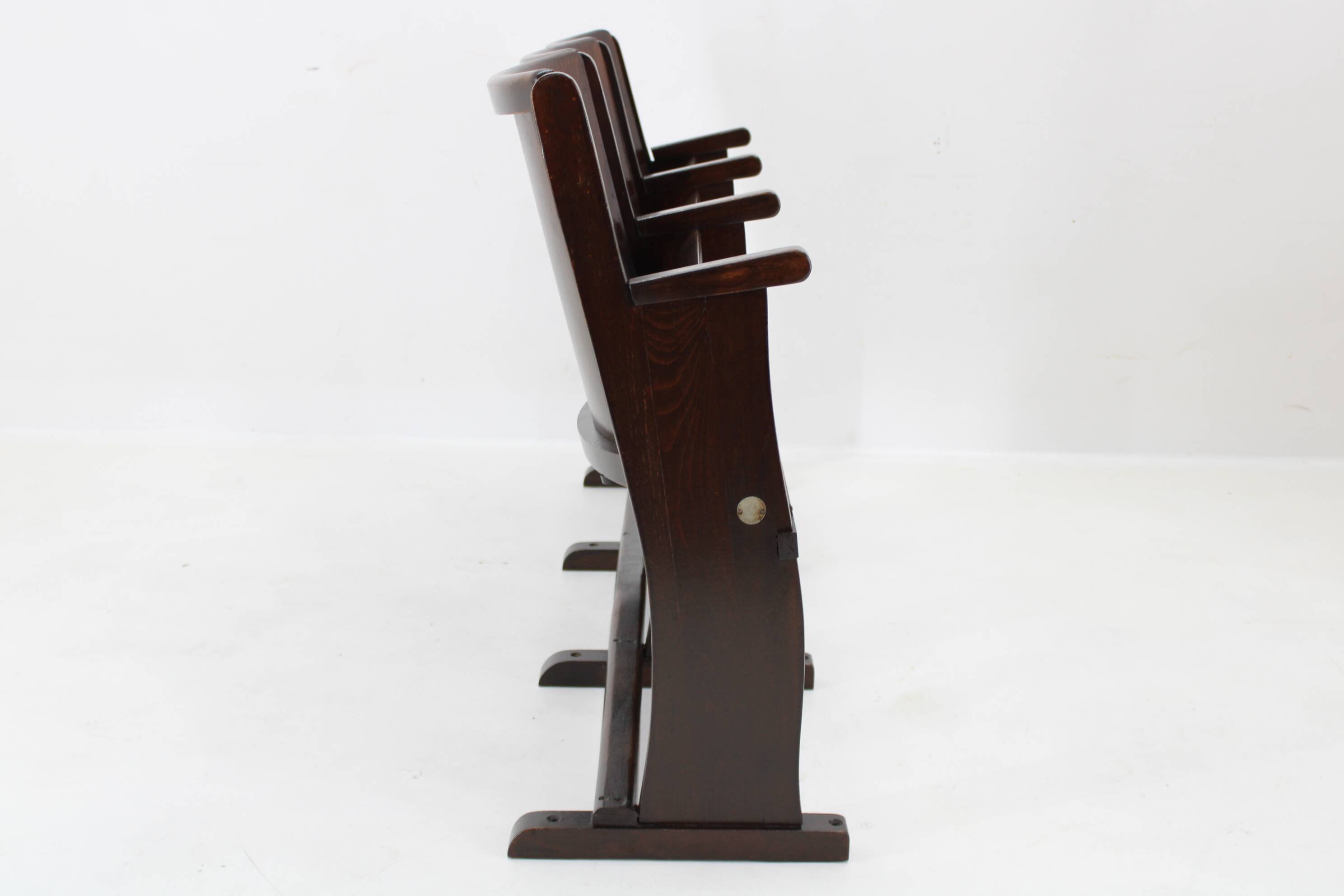 1970s 3-Seater Cinema Bench by TON, Czechoslovakia