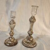 Eglomisé glass candle holders
