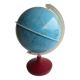 vintage world map, burgundy plastic base