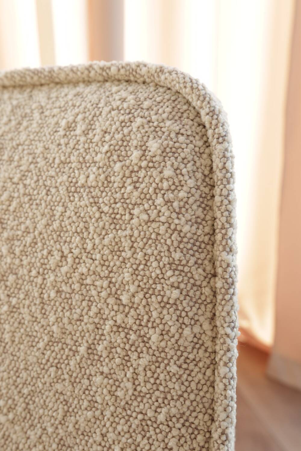 Off-white boucle Scandinavian armchair by Chierowski