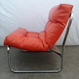 Orange pixi model armchair designed for Ikea by designer Gillis Lundgren 1970