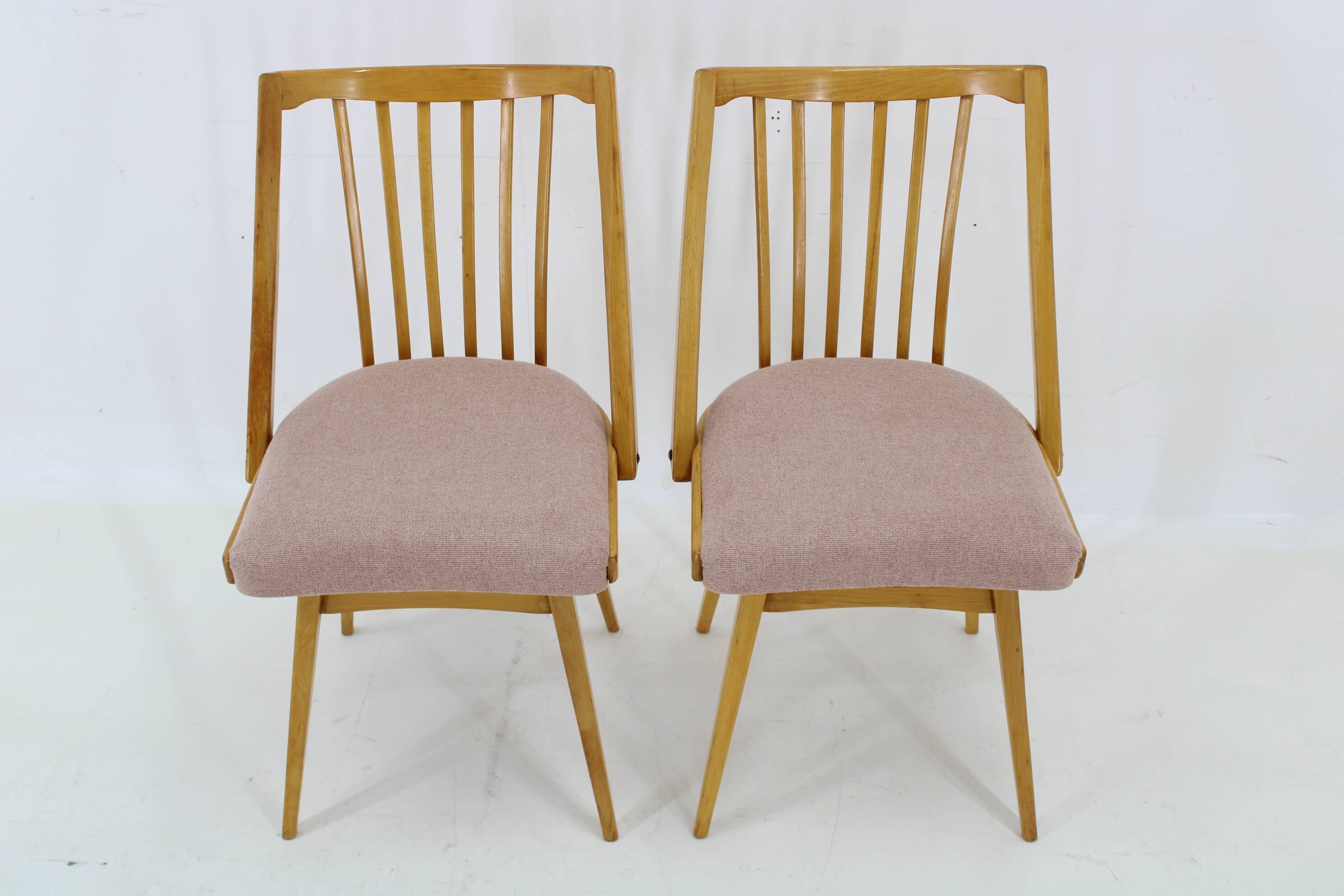 1960s Antonin Suman Set of Four Dining chairs in Beech Wood , Czechoslovakia