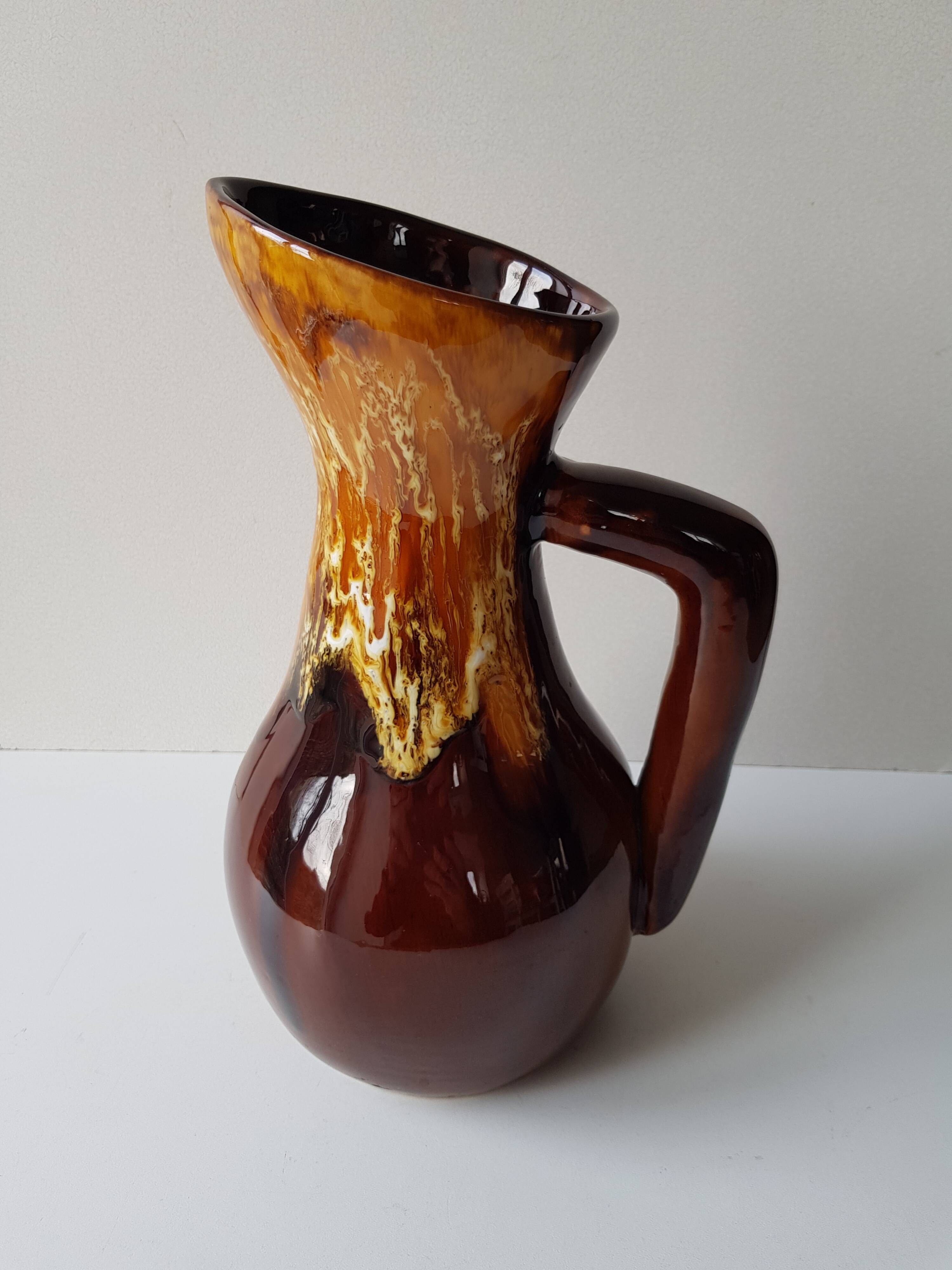 Grand Pichet Vase en céramique hauteur 29cm - style vallauris - années 60